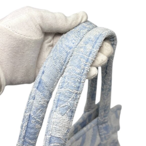 Vivienne Westwood Vintage Orb Logo Terry Cloth Tote Bag Blue Cotton [106235] - Picture 13 of 15